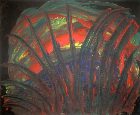 RAIN>FOREST - 10 - Night - Acryl auf Lwd - 2025 - 50 x 60 cm