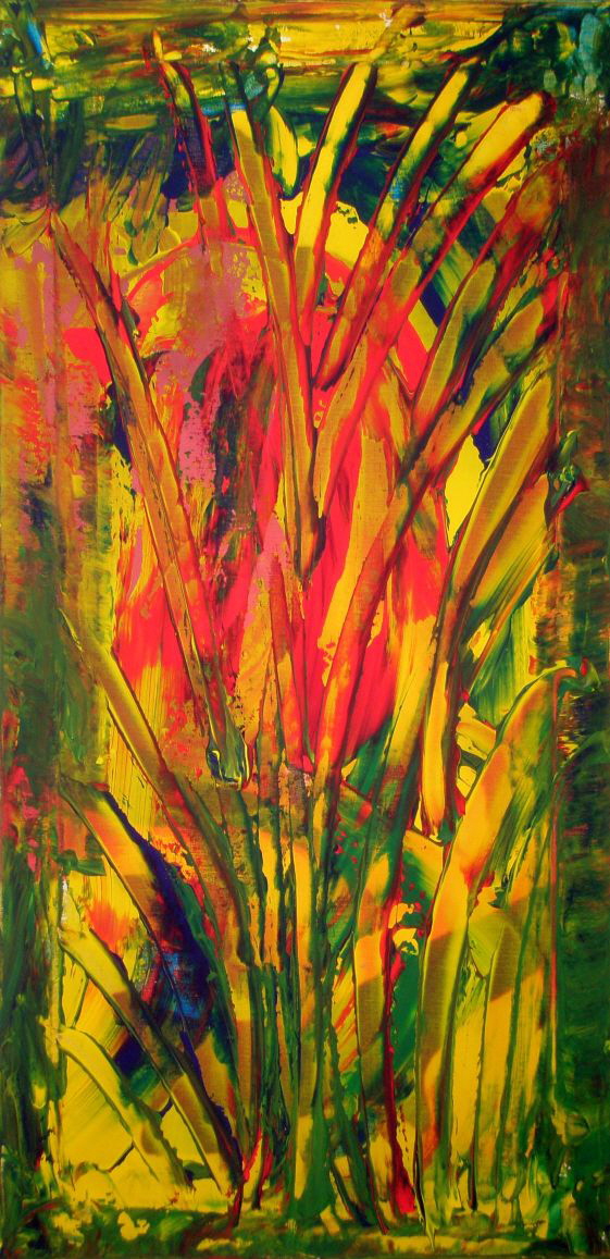 H.H.Freudsmich - RAIN>FOREST - 30 -  high noon - Acryl auf Lwd - 2025 - 80 x 40 cm