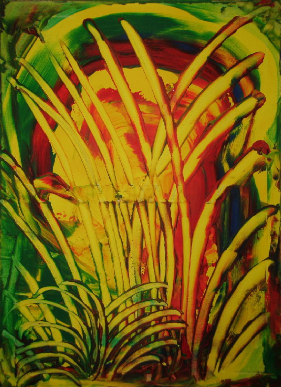 H.H.Freudsmich - RAIN>FOREST - 38 - high noon - Acryl auf Lwd - 2025 - 75 x 55 cm