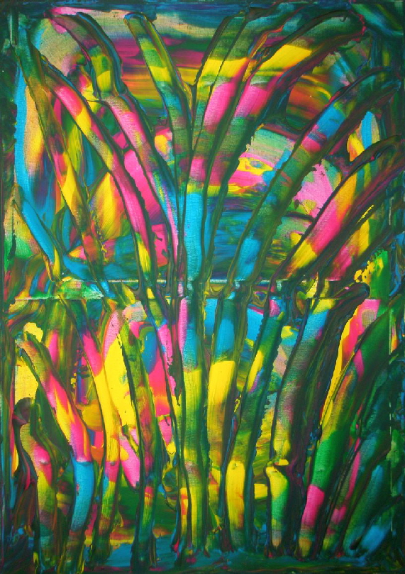 H.H.Freudsmich - RAIN>FOREST - 49 - afternoon - Acryl auf Lwd - 2025 - 75 x 55 cm